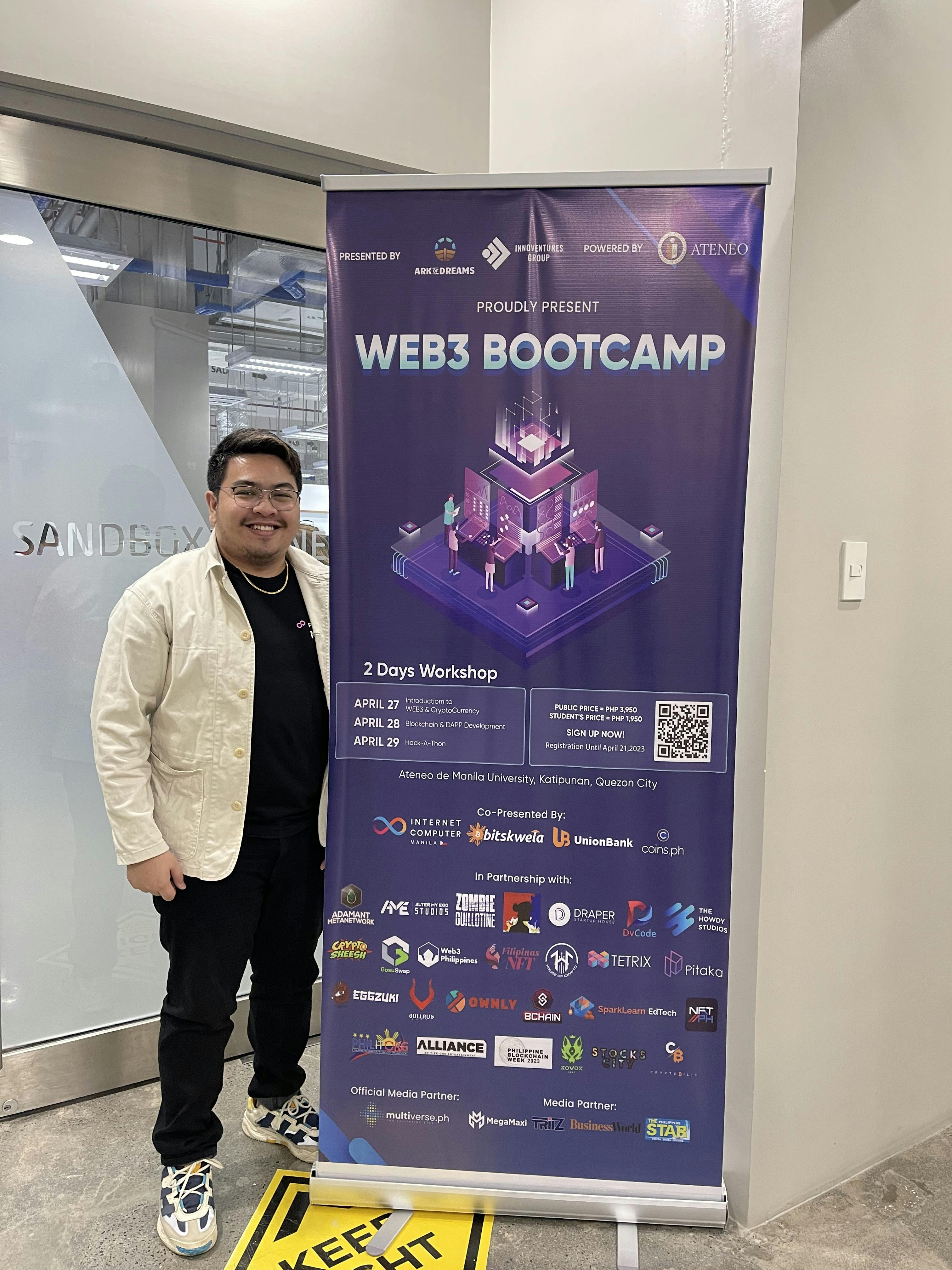joined as a mentor in a 3-day web3 bootcamp and hackathon in the philippines.